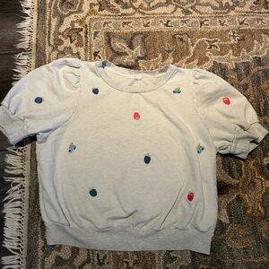 Anthropologie short sleeve sweatshirt